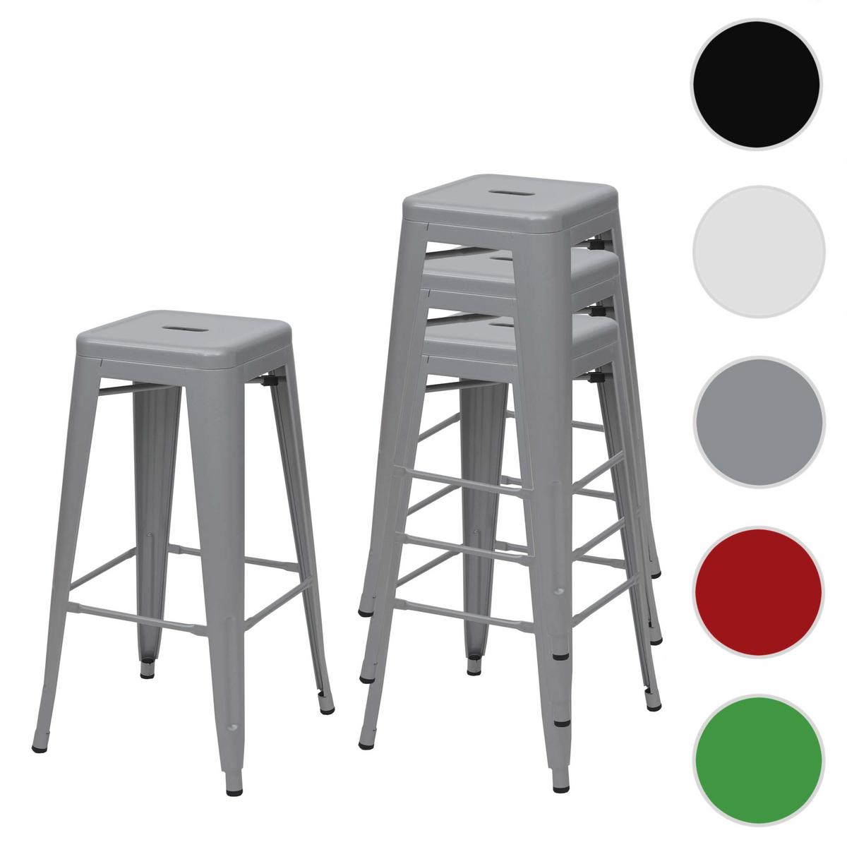 BARHOCKER METALL Grau 4er-Set - Grau, Metall (43/77/43cm) - MCW