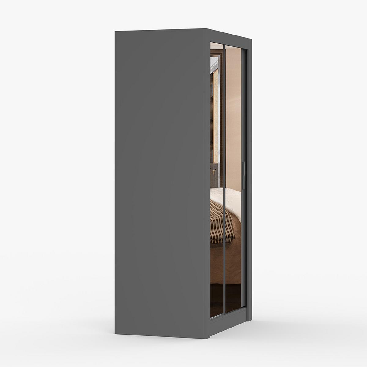KLEIDERSCHRANK Milan 100 cm, 100/200/64, 2-türig, grau - Grau, Holzwerkstoff (100/200/64cm) - imoebel24