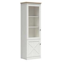 VITRINE Victoria Weiß und Holz - Weiß, Holzwerkstoff (63/201/43cm) - Petits-meubles