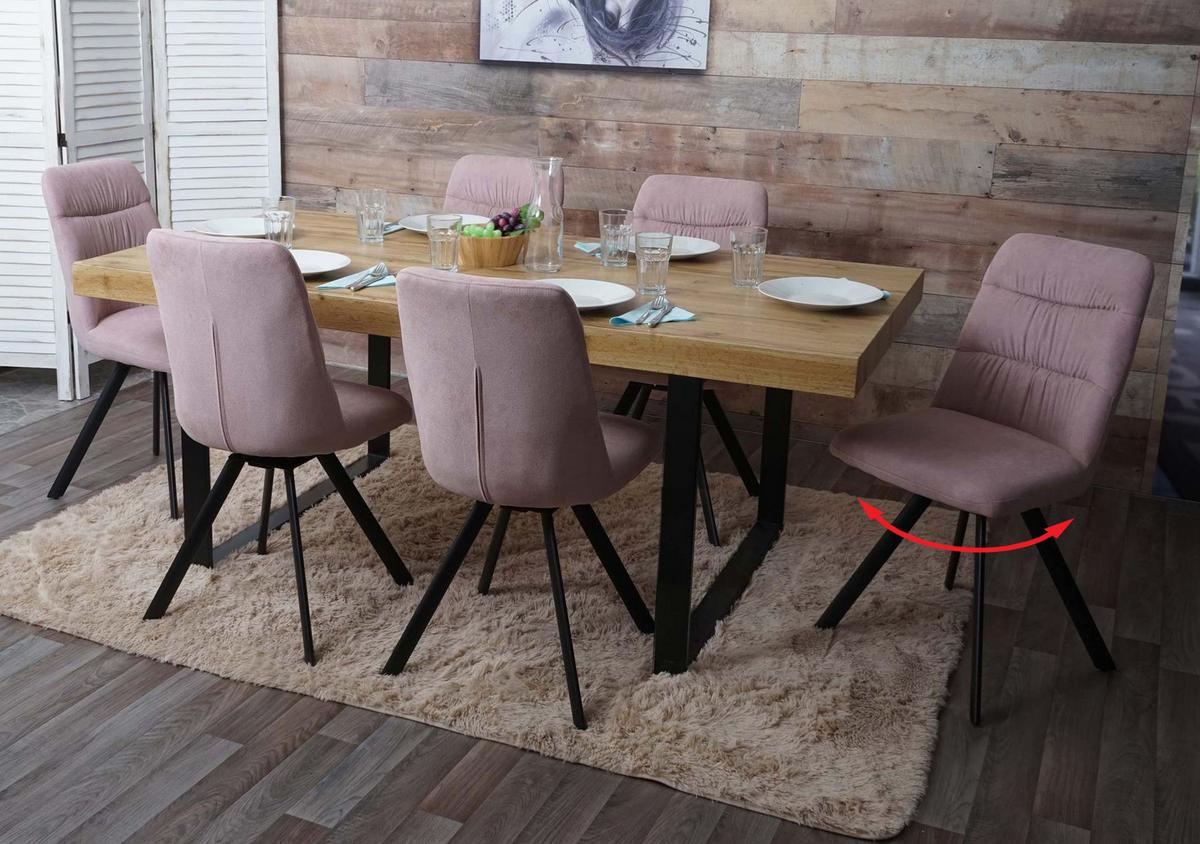 ESSZIMMERSTUHL Altrosa 6er-Set - Altrosa/Rosa, Textil (45/94/45cm) - MCW