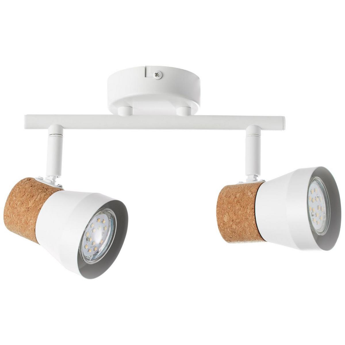 LED SPOT Moka Weiß matt/Braun 8/30/16 cm - Multicolor, Naturmaterialien (8/30/16cm) - Brilliant