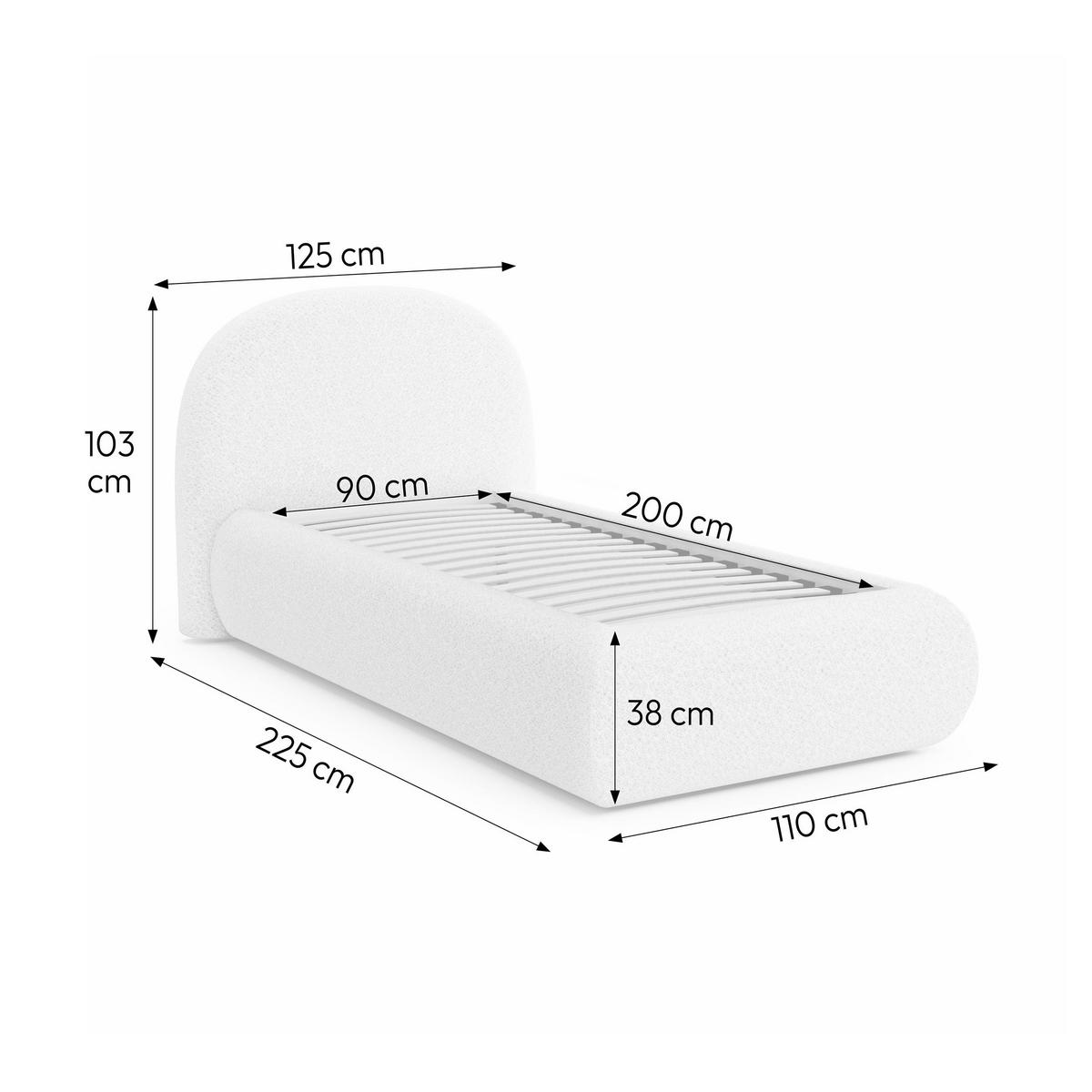 POLSTERBETT Motti 90x200, Einzelbett mit Bettkasten, ohne Matratze, Beige - Beige, Holzwerkstoff (90/200cm) - Beautysofa