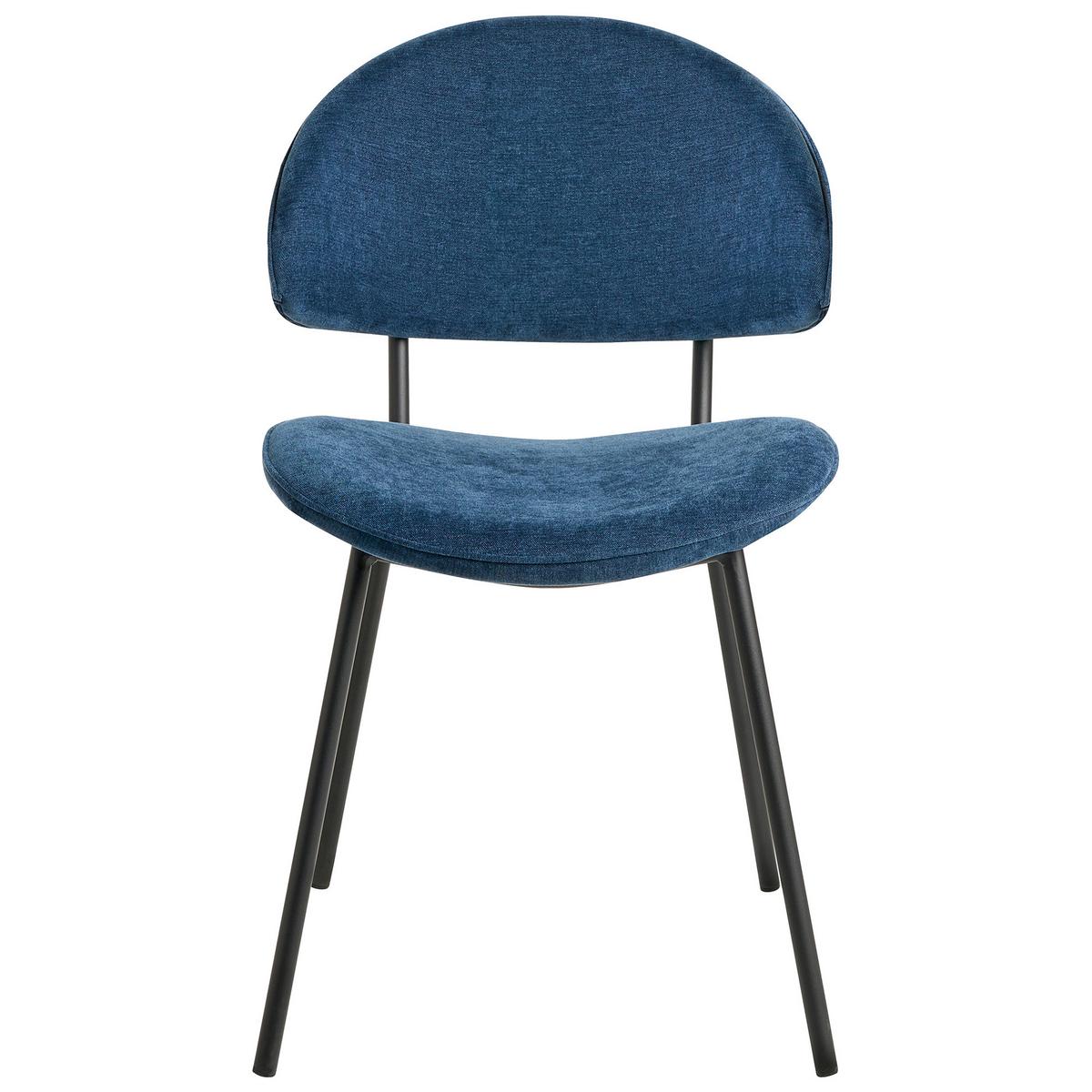 ESSZIMMERSTUHL 2er-Set Stoff Dunkelblau Kiana - Dunkelblau, Textil (50/81/59cm) - Beliani