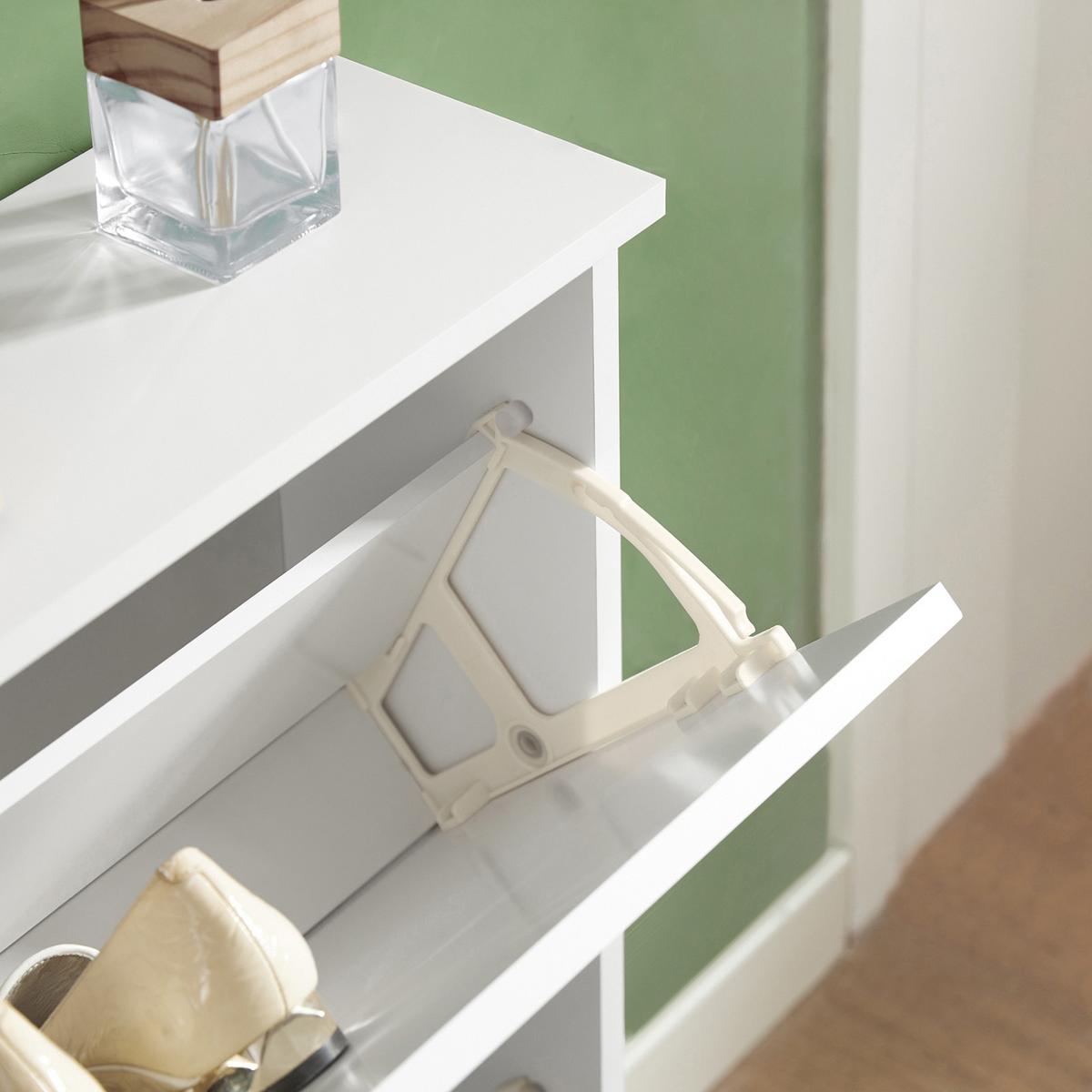 SCHUHSCHRANK Weiß - Weiß, Holzwerkstoff (76/78/18cm) - SoBuy