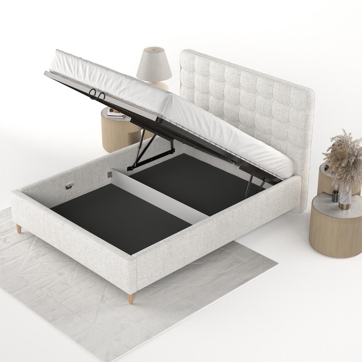 POLSTERBETT Paloma 140/200 cm Creme im Neve Stoff - Creme/Naturfarben, Holz/Holzwerkstoff (140/200cm) - AltaBeds