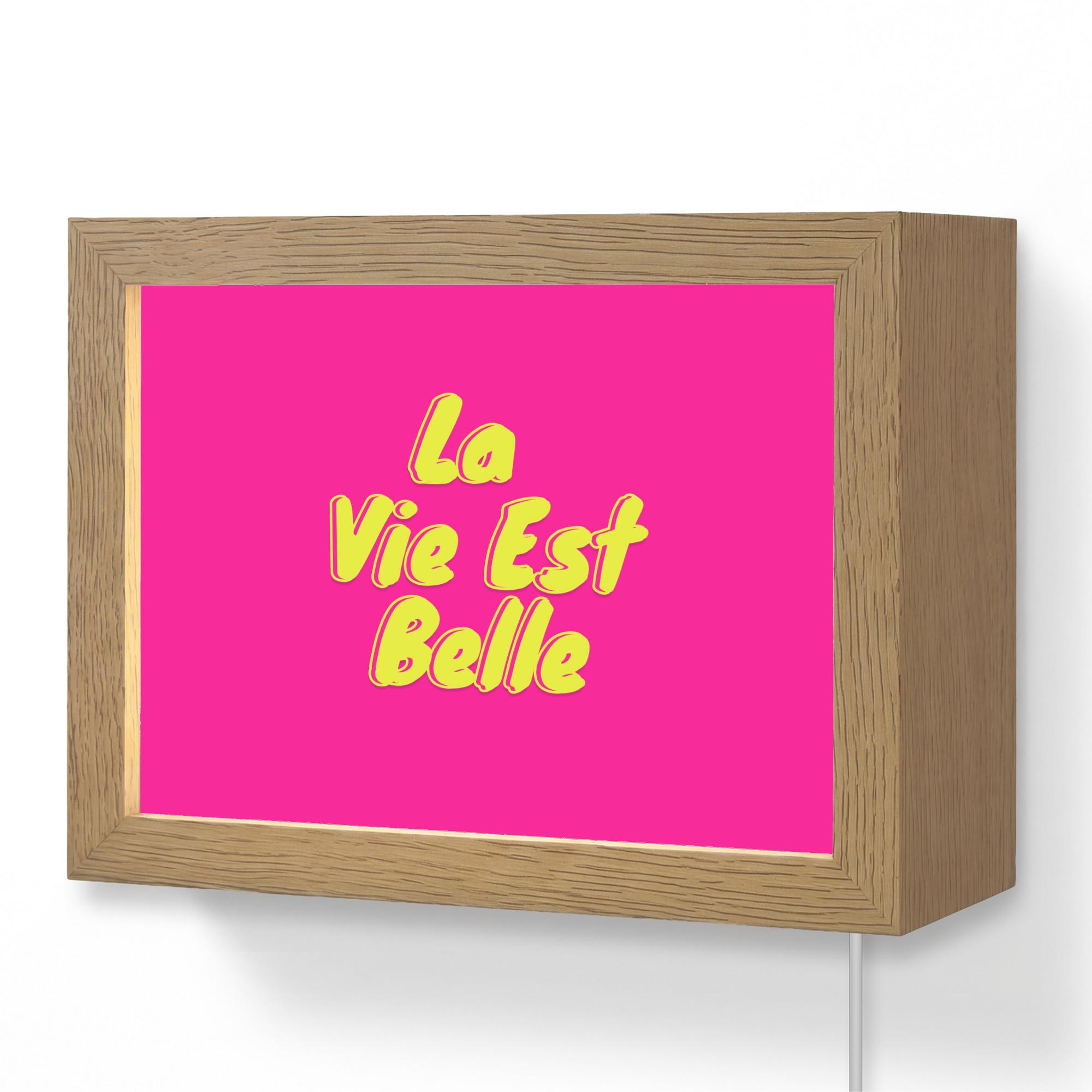 WANDLEUCHTE Zitat - Retro - Rosa 20x15 cm - Pink, Holzwerkstoff (20/15/8cm) - OnlyWow