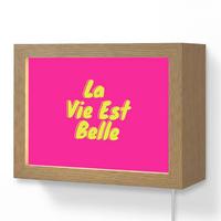 WANDLEUCHTE Zitat - Retro - Rosa 20x15 cm - Pink, Holzwerkstoff (20/15/8cm) - OnlyWow