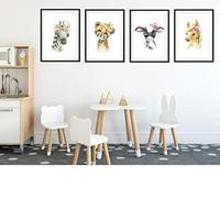 POSTER Set mit 4 Flameanimals A4 Rahmenlos - Klar, Papier (29.7/3cm) - Nacnic