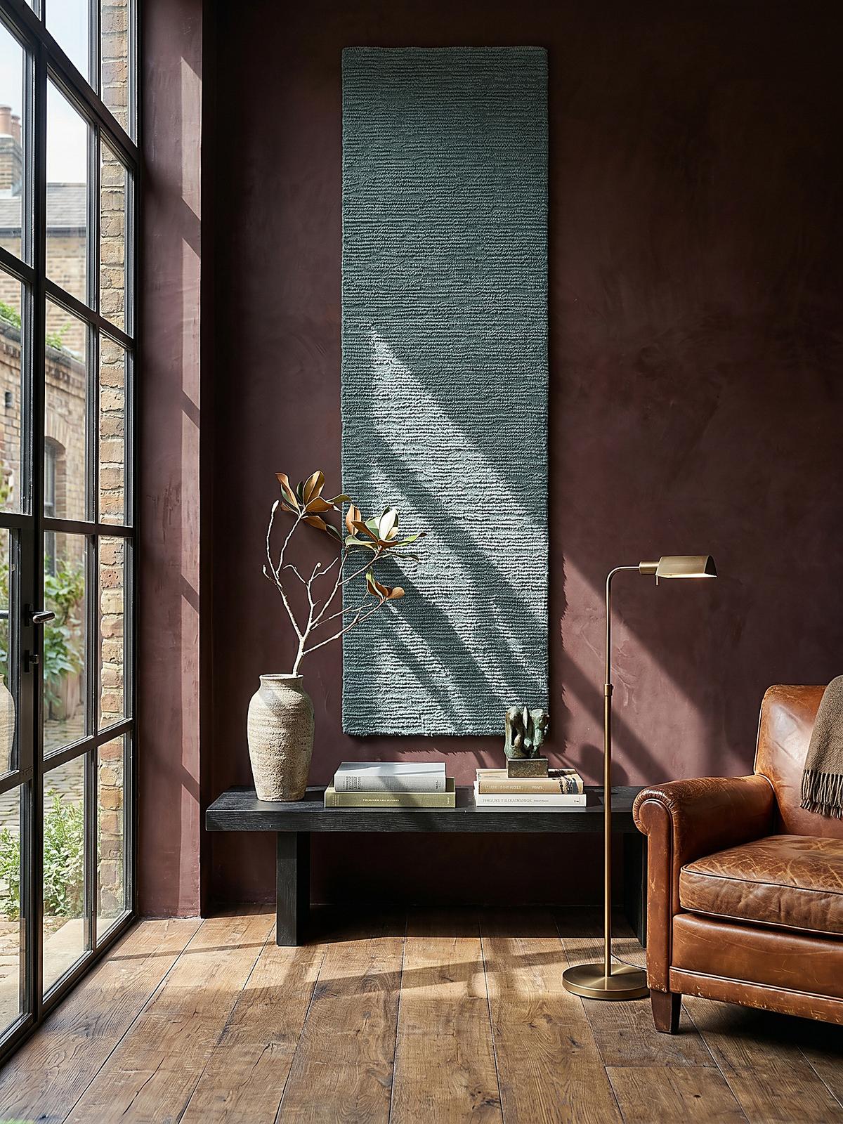 WOLLTEPPICH ALNE, einfarbig, Türkis, 80 x 230 cm - Blau, Textil (230/80cm) - KADIMA DESIGN