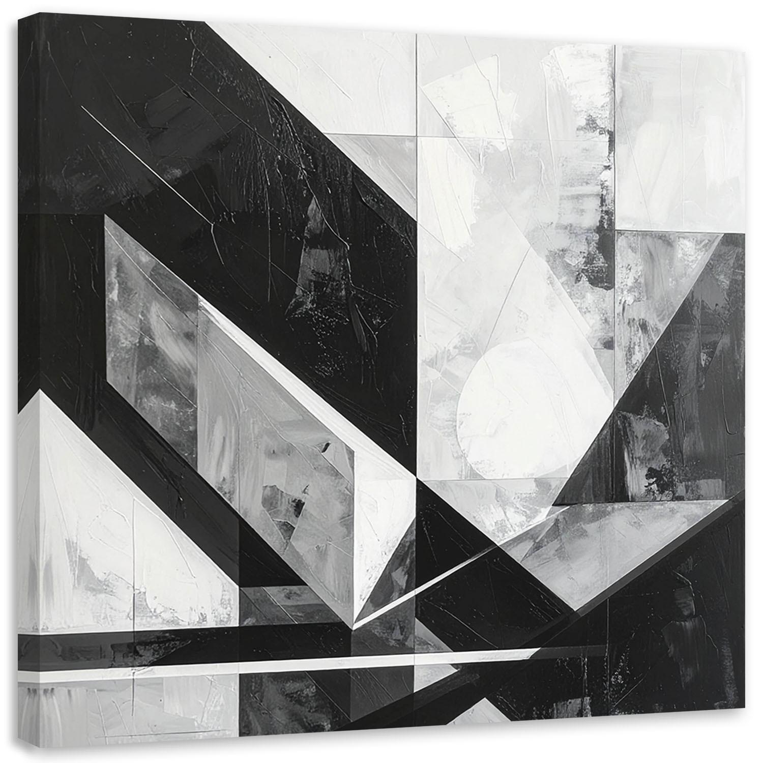 LEINWANDBILD 3D und geometrisch 60x60cm - Schwarz, Textil (60/60cm) - Feeby