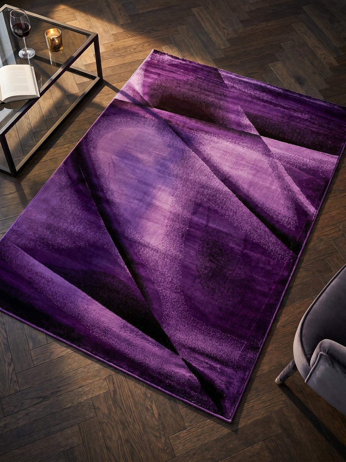 KURZFLORTEPPICH ASPEN, abstrakt, Violett, 120 x 170 cm - Lila, Textil (120/170cm) - KADIMA DESIGN