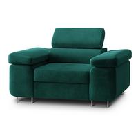 SESSEL CALVO Polstersessel Loungesessel ergonomisch, Grün - Grün, Holz/Metall (133/87/98cm) - MASSENO