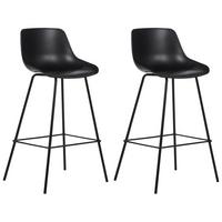 BARSTUHL 2er-Set Kunststoff/Metall schwarz Emmet - Schwarz, Kunststoff (49/100/47cm) - Beliani