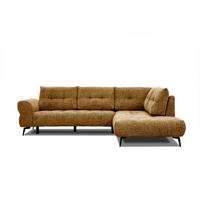 ECKSOFA SALVINI 5-Sitzer, dunkelgelb - Dunkelgelb/Schwarz, Holzwerkstoff/Textil (292/158cm) - Wozimo