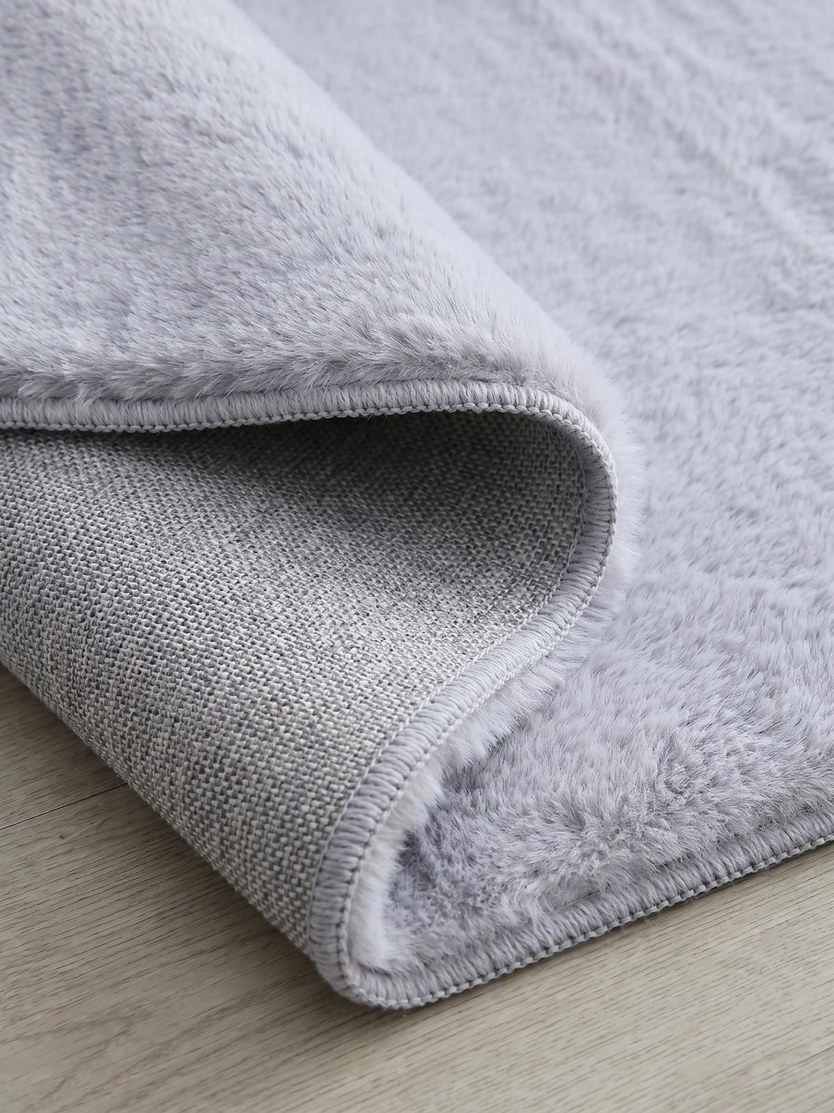 KURZFLORTEPPICH Waschbar NECKAR, einfarbig, aus Polyester, Silber, Ø 200 cm - Silberfarben, Textil (200/200cm) - KADIMA DESIGN