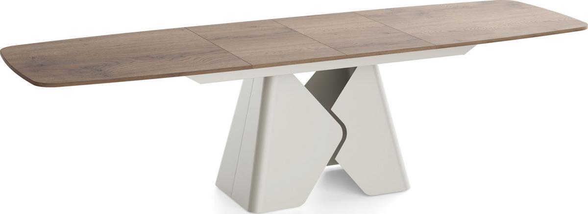 ESSTISCH Vanta rechteckig ausziehbar verlängerbar mit Metallgestell in Kaschmir Grau, Eiche Braun 180-270/90/76 cm - Greige/Schwarz, Holzwerkstoff/Metall (90/270/76cm) - WFL GROUP