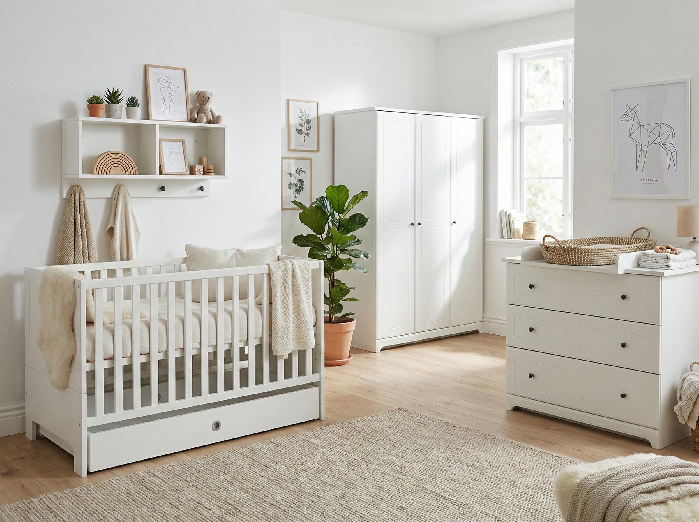 BABYZIMMER Mega-Set Thilo 6-tlg. - Schwarz/Weiß, Holzwerkstoff/Metall (1/1/1cm) - arthur berndt