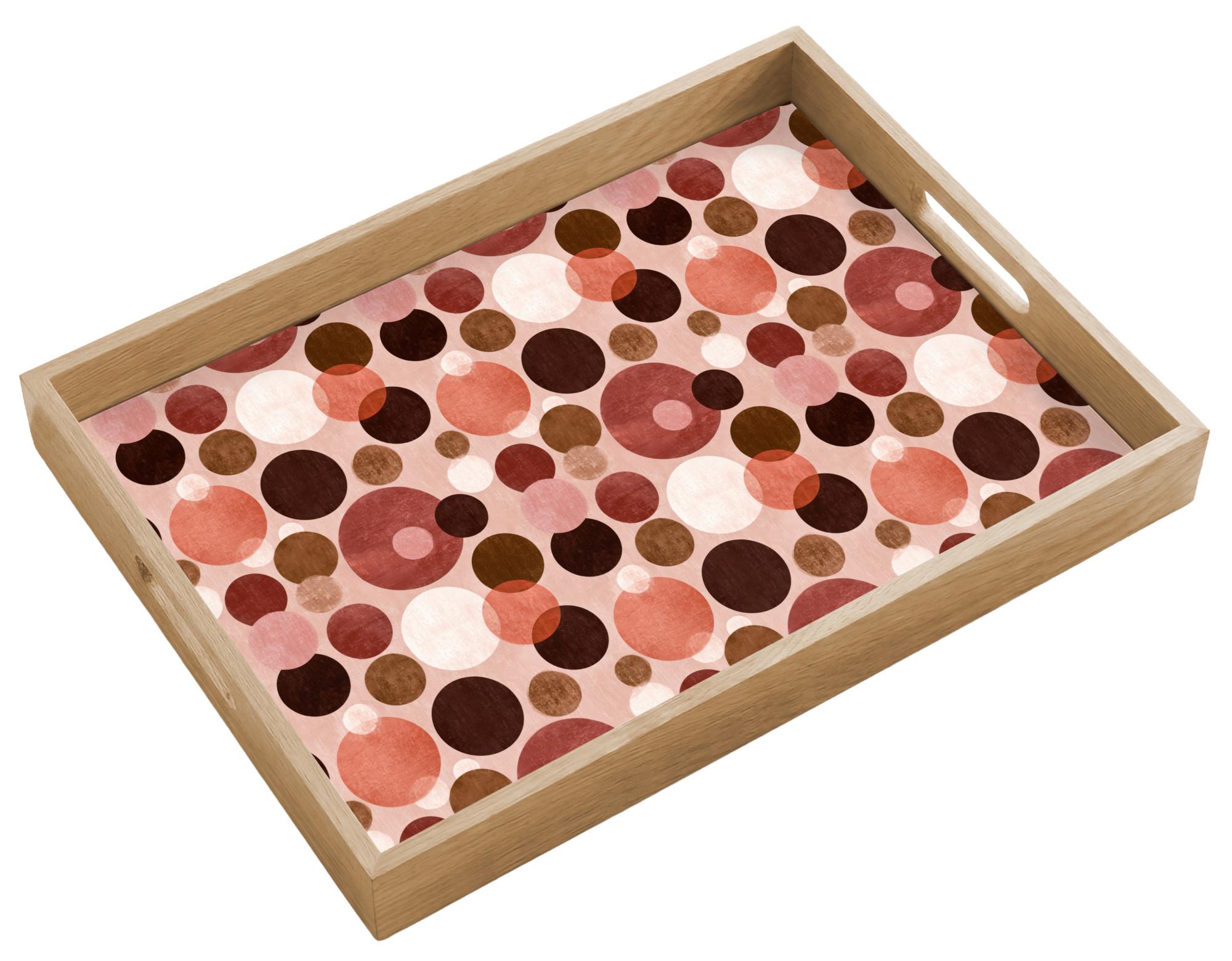 TABLETT Kreise - Modern - Farbenfroh 50x35 cm - Rosa, Holz (50/5/5cm) - OnlyWow