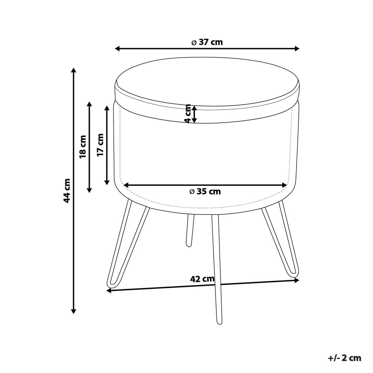 HOCKER Silas 42/42/44 cm - Grün, Textil (42/44/42cm) - Beliani