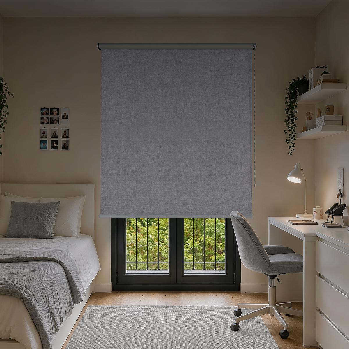 VERDUNKELUNGSROLLO Grau 180x250 cm - Grau, Kunststoff (180/250cm) - STORESDECO