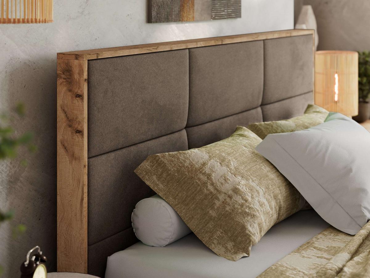POLSTERBETT LERIO CLASSIC 140/200 - Braun Velvet - Pocket-Matratze - Braun, Textil (140/200cm) - MKS