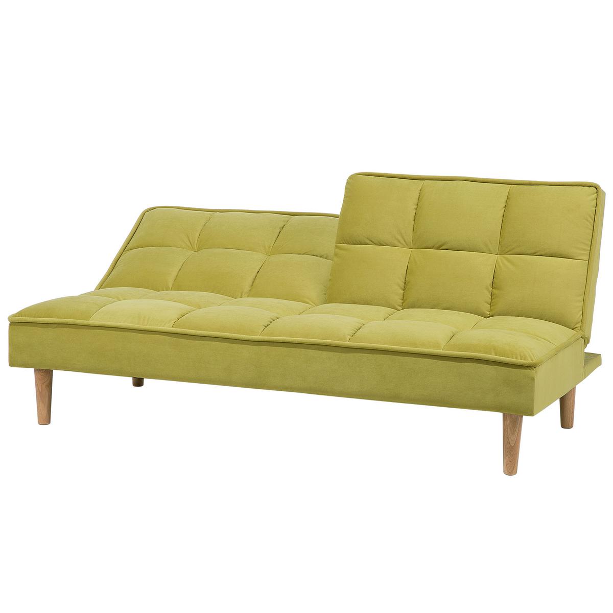 3-SITZER-SCHLAFSOFA Polyester Grün Siljan - Olivgrün, Textil (177/80/80cm) - Beliani