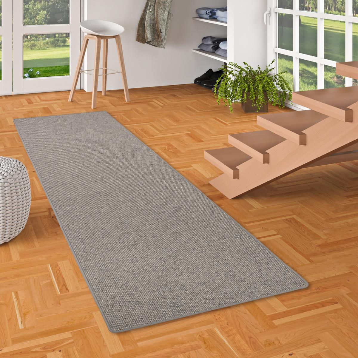 NATUR SISAL-OPTIK TEPPICH TAFF LÄUFER - Grau, Textil (80/400cm) - Snapstyle