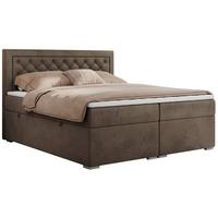 BOXBETT JASIR 160/200 - Braun Velvet - H4 - Braun, Holz/Textil (160/200cm) - MKS