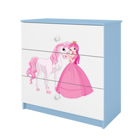 KOMMODE Babydreams Prinzessin Pferd 81/81/41 - Blau, Holzwerkstoff (81/81/41cm) - RAUMHIRSCH FURNITURE