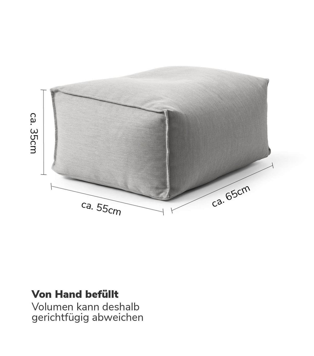 OUTDOOR POUF mit Hülle Der Ruhestifter - Hellgrau, Textil (60/35/50cm) - Mokebo