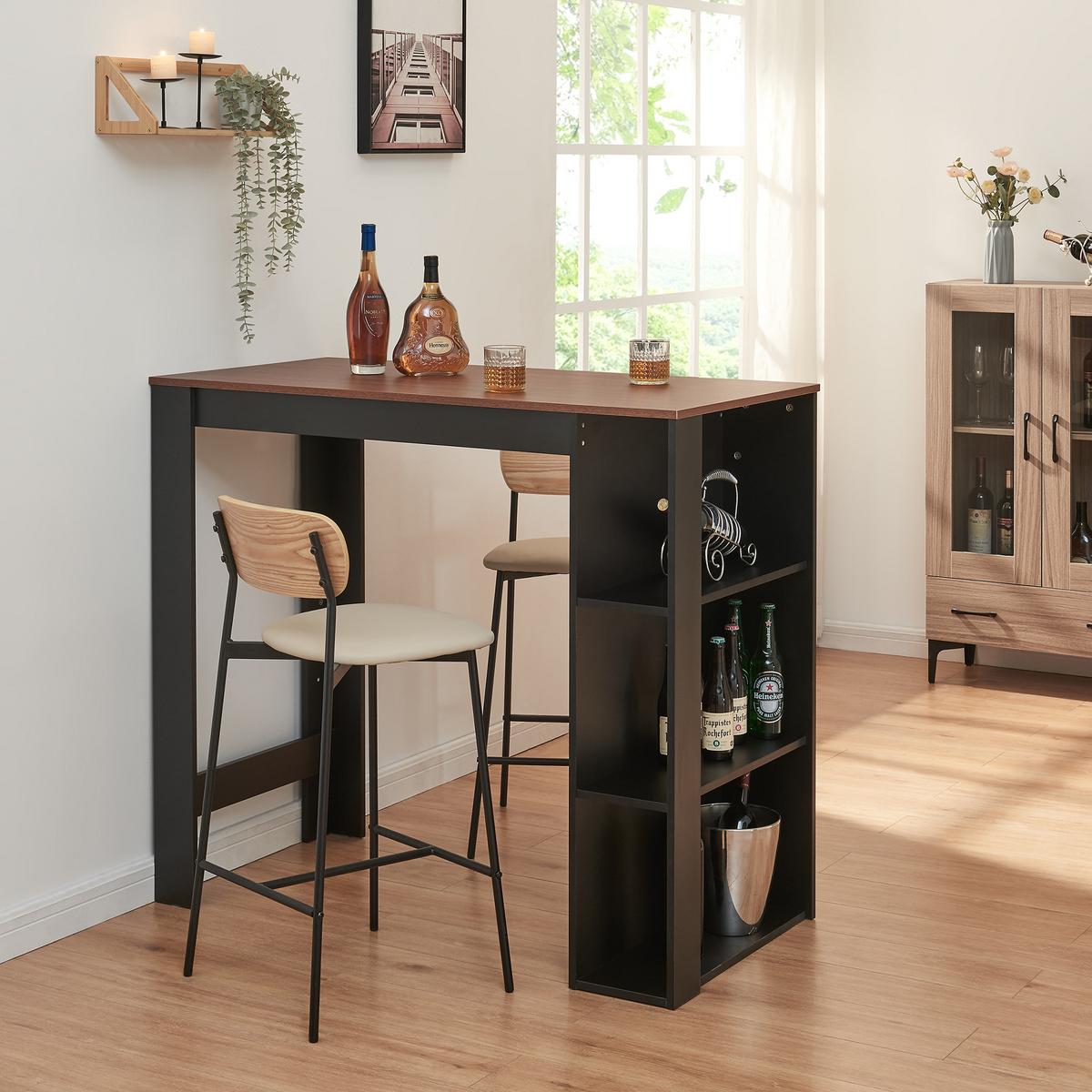 BARTISCH Danderyd - Walnussfarben/Schwarz, Holzwerkstoff (60/120/105.5cm) - [en.casa]