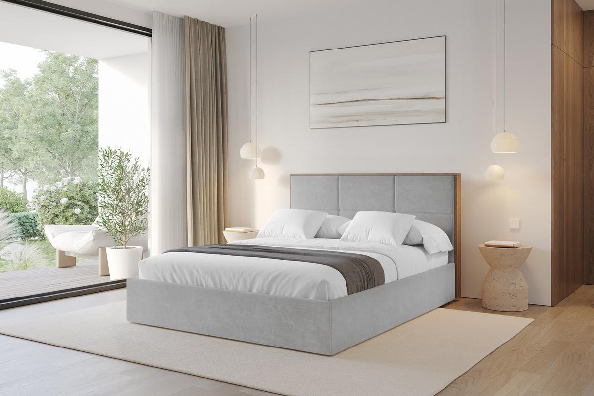 POLSTERBETT mit Bettkasten und Lattenrost, Bett mit Matratze H3/H4 - LILA 140x200 Grau - Hellgrau, Holzwerkstoff/Textil (140/200cm) - ALTDECOR