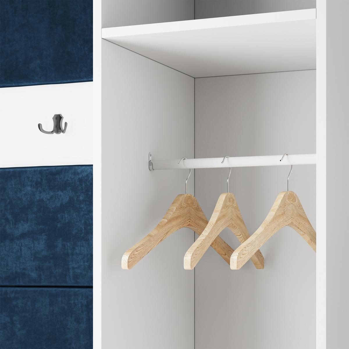 GARDEROBENSCHRANK VIRA 95/181/51 cm Modern Garderobe-Set Eiche Lefkas - Blau/Eichefarben, Holzwerkstoff (95/181/51cm) - MASSENO