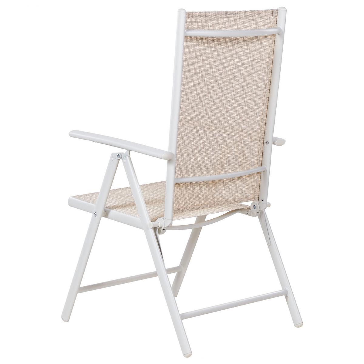 GARTENSTUHL 6er-Set Aluminium beige Catania - Beige, Metall (54/103/65cm) - Beliani