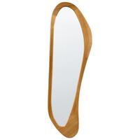 WANDSPIEGEL 50/160 cm Hellbraun Sauville - Hellbraun/Braun, Holz (50/160/3cm) - Beliani