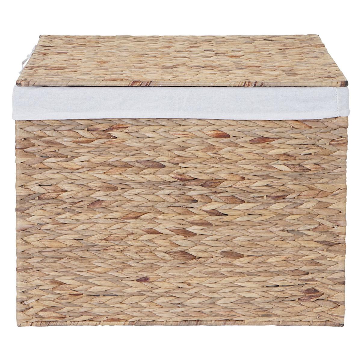 WÄSCHEKORB Buche Dekor, Weiß - Buchefarben/Weiß, Naturmaterialien (60/50/43cm) - MCW