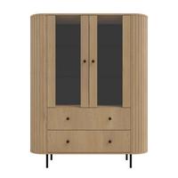VITRINE BOLLA 155 / 123 cm in Eichefarben - Eichefarben, Holzwerkstoff (123/155/42.3cm) - MASSENO