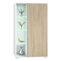 VITRINE Davos Eiche sägerau - Eiche San Remo, Holzwerkstoff (71.5/134/35cm) - Vladon