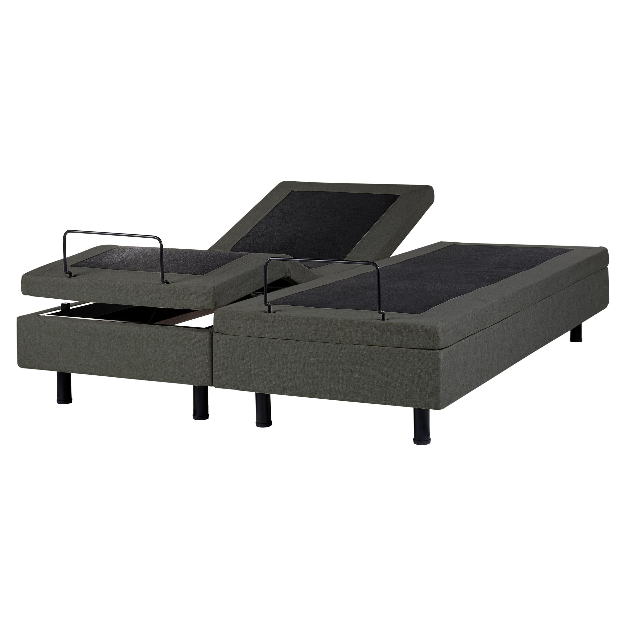 POLSTERBETT Verstellbar 160/200 cm Dunkelgrau Duke II - Dunkelgrau/Schwarz, Textil (160/200cm) - Beliani