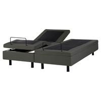 POLSTERBETT Verstellbar 160/200 cm Dunkelgrau Duke II - Dunkelgrau/Schwarz, Textil (160/200cm) - Beliani