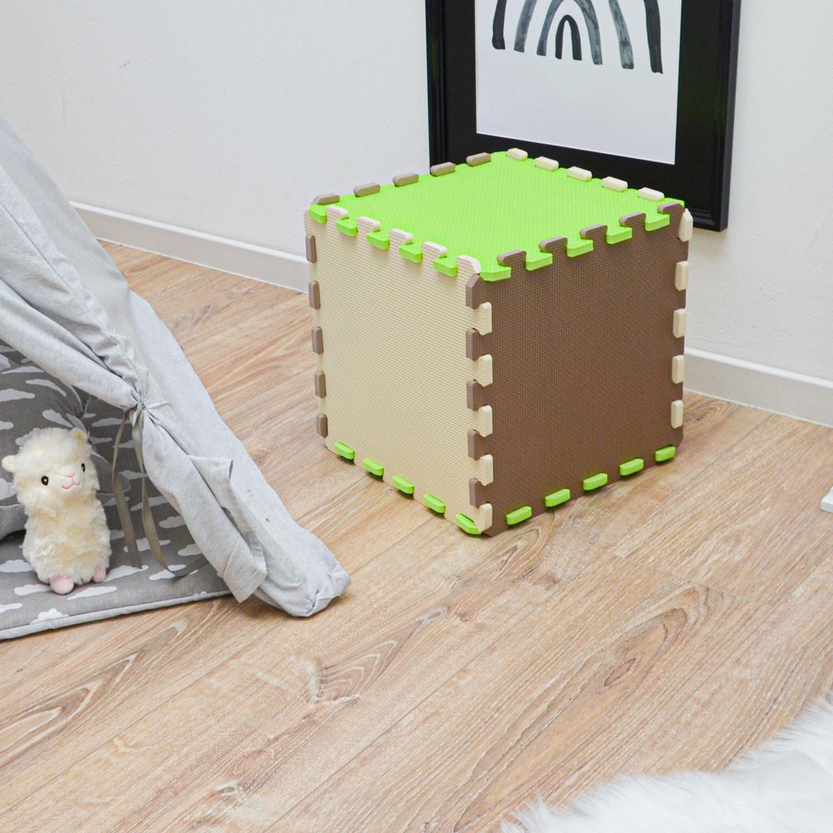 SPIELMATTE ab Null - 270/90 cm Puzzlematte Beige - Multicolor, Kunststoff (30/30cm) - Littletom