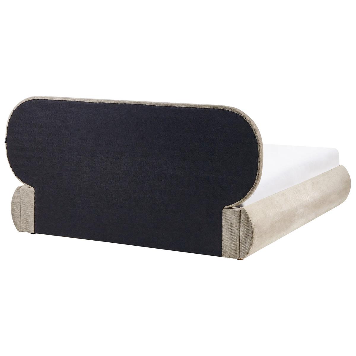 BETT mit Stauraum 160/200 Stoff Taupe Campan - Taupe, Textil (160/200cm) - Beliani