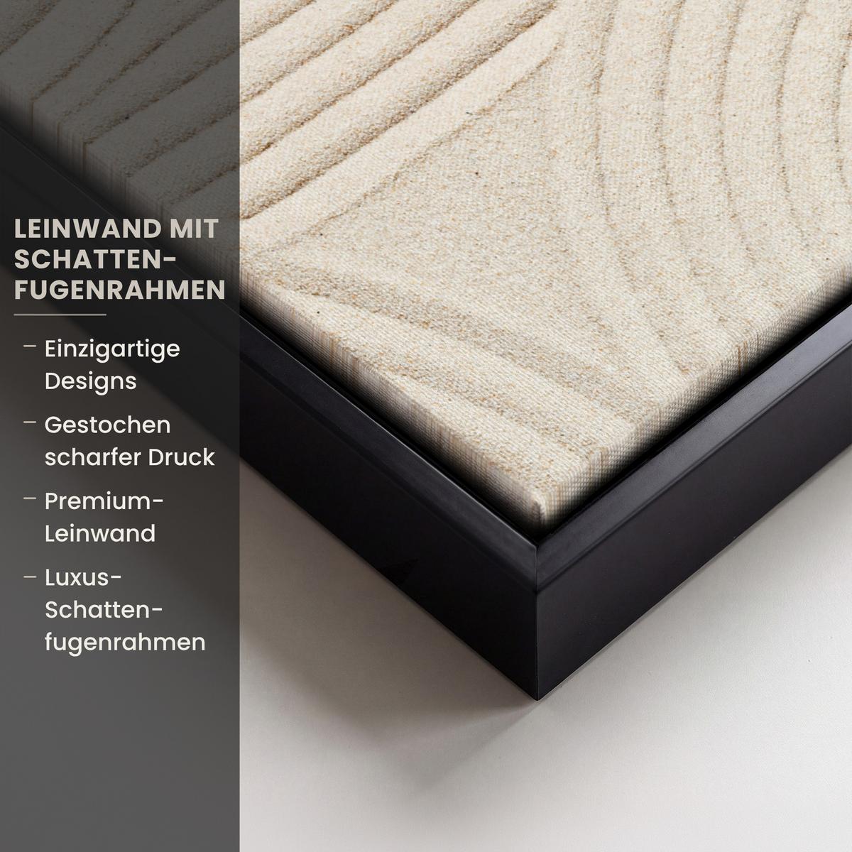 LEINWAND Bilder mit Rahmen - Muster - Abstrakt - Weiß - 20x30 - Beige, Textil (20/30cm) - MuchoWow