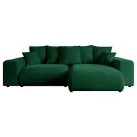 ECKSOFA Ottomane rechts ESKAR-L 266x176x72 Dunkelgrün Cord - Dunkelgrün/Schwarz, Holzwerkstoff/Kunststoff (176/266cm) - ALTDECOR