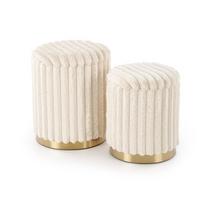 POUF-SET der gepolsterten AUREA Creme - Creme, Textil (40/45/40cm) - Lookway