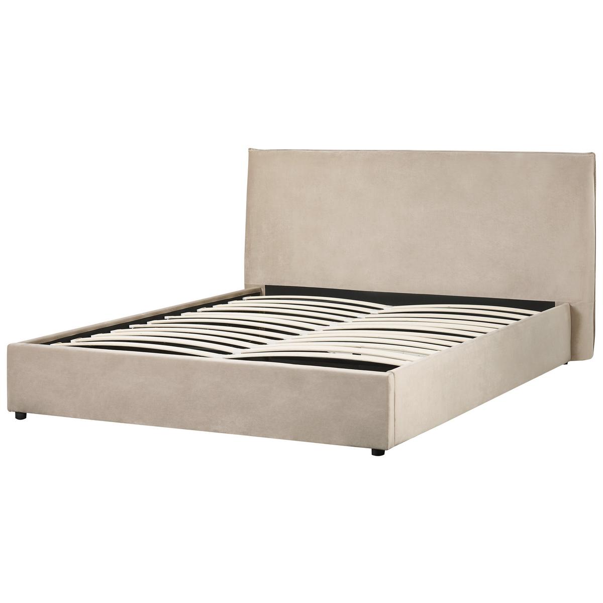 POLSTERBETT 160/200cm Taupe Lavaur - Taupe, Textil (160/200cm) - Beliani