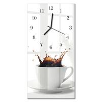 WANDUHR aus Glas 30x60 cm - Kaffee - Weiß, Glas (30/60/0.4cm) - TULUP