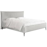POLSTERBETT Pillow Rise mit Bettkasten, Lattenrost & hohen Metallfüßen in Grau Chenille 200x200 cm - Birkefarben/Schwarz, Holz/Holzwerkstoff (200/200cm) - WFL GROUP