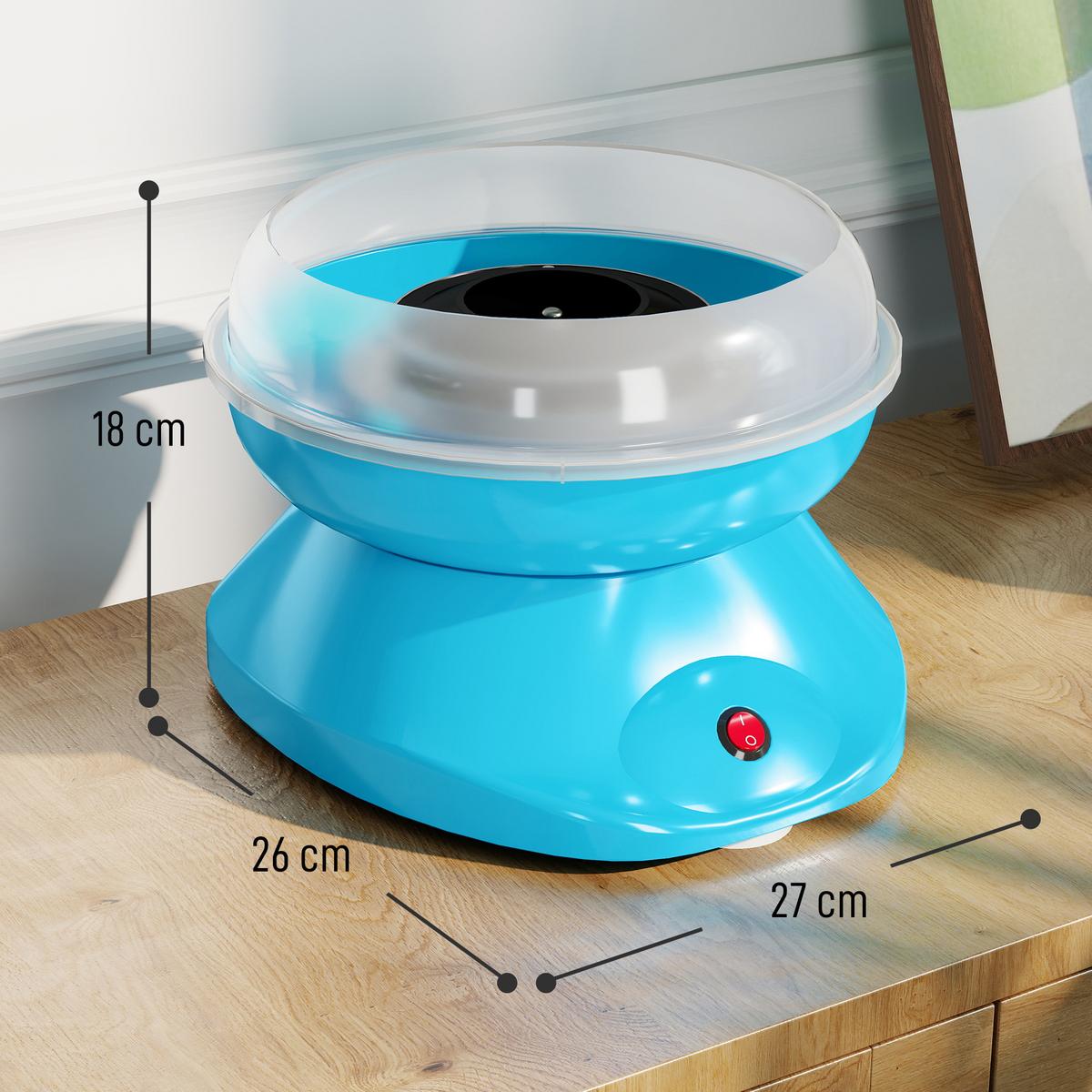 ZUCKERWATTE-MASCHINE Edelstahl Kunststoff Blau - Blau, Metall (26/18/27cm) - HOMCOM