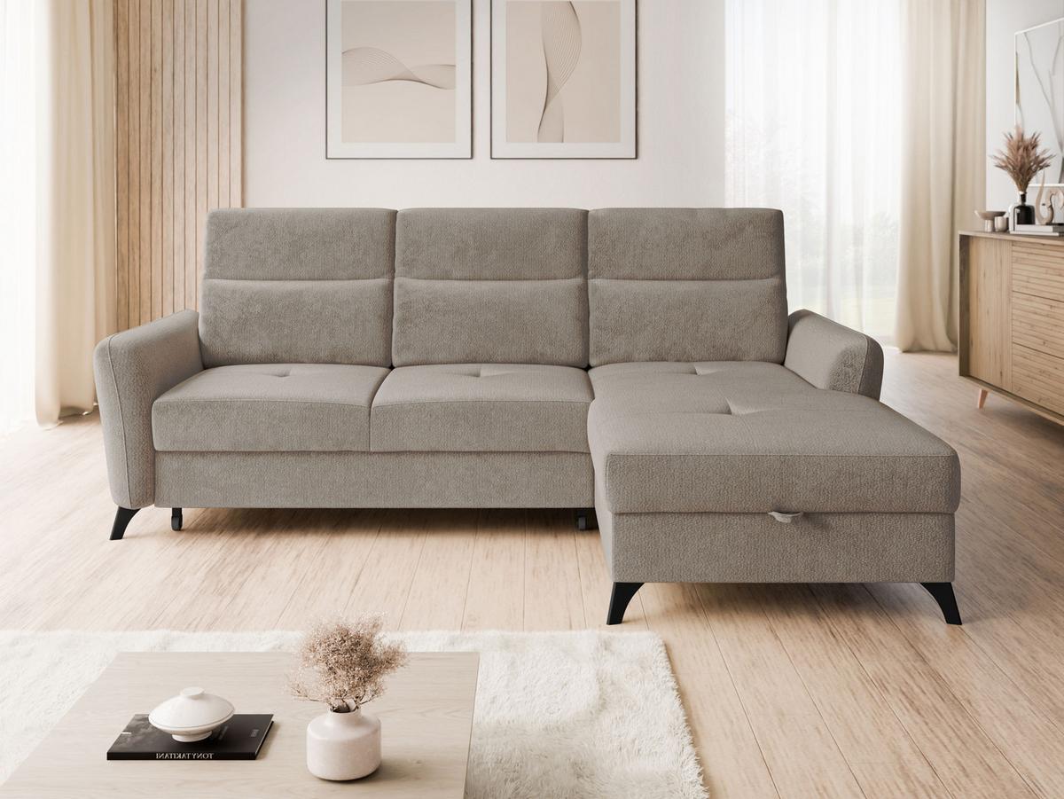 ECKSOFA Talia, Seite: Rechts 2R-LC - Hellbraun/Schwarz, Holz/Kunststoff (167/238cm) - MIRJAN24